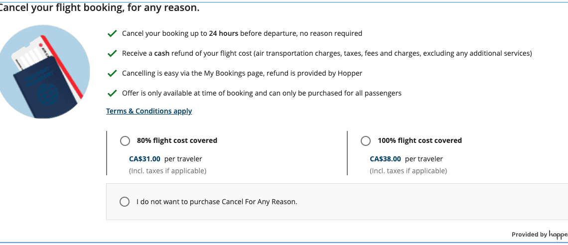 Air Canada and Hopper Partner to Offer Cancel for Any Reason