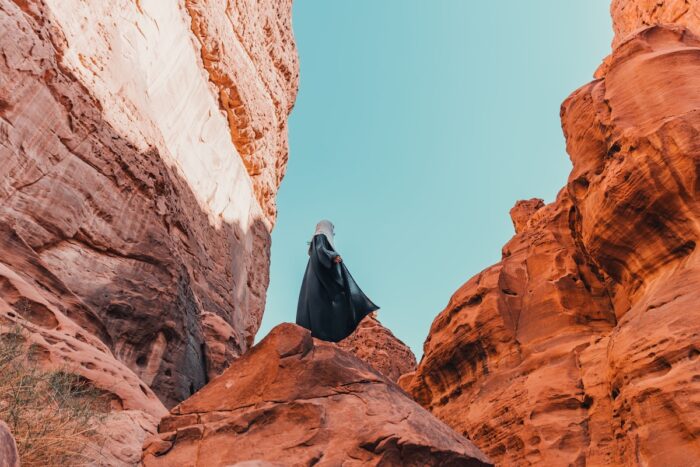 Amongst spectacular sandstone rock formations, Hisma Desert by NEOM via Unsplash