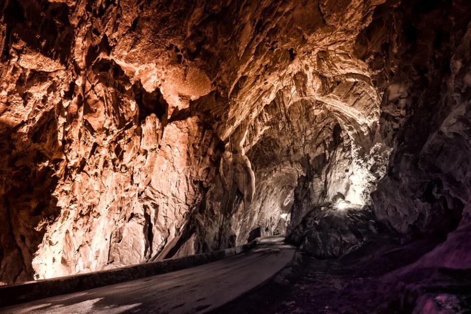 Through this cave is the only access to the village of Cuevas del Agua, Asturias.Spain.