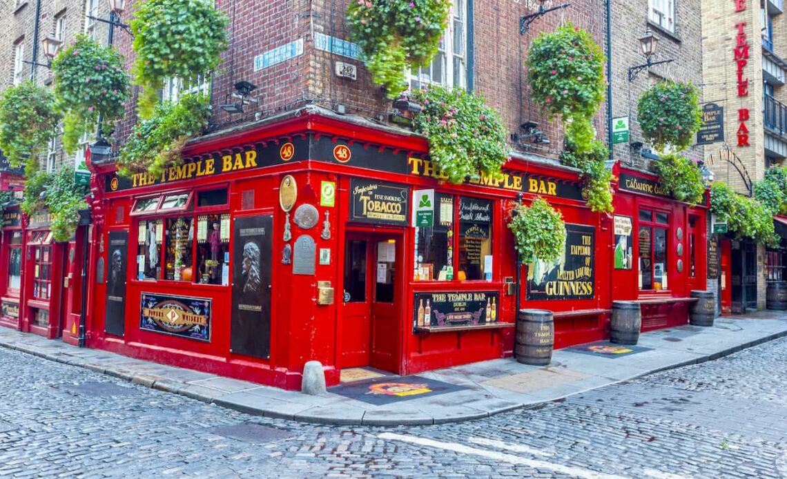 The iconic Temple Bar in downtown Dublin, Ireland