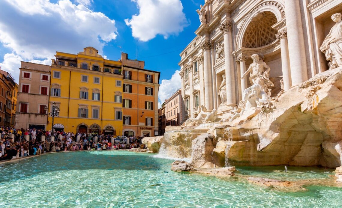Tourist filmed climbing into Rome’s Trevi Fountain to fill her water bottle