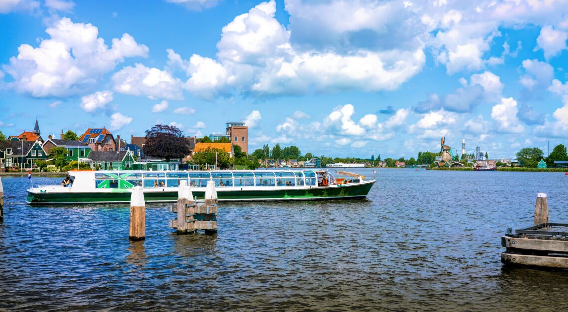 Tourists on a boat tour in Zaanse Schans