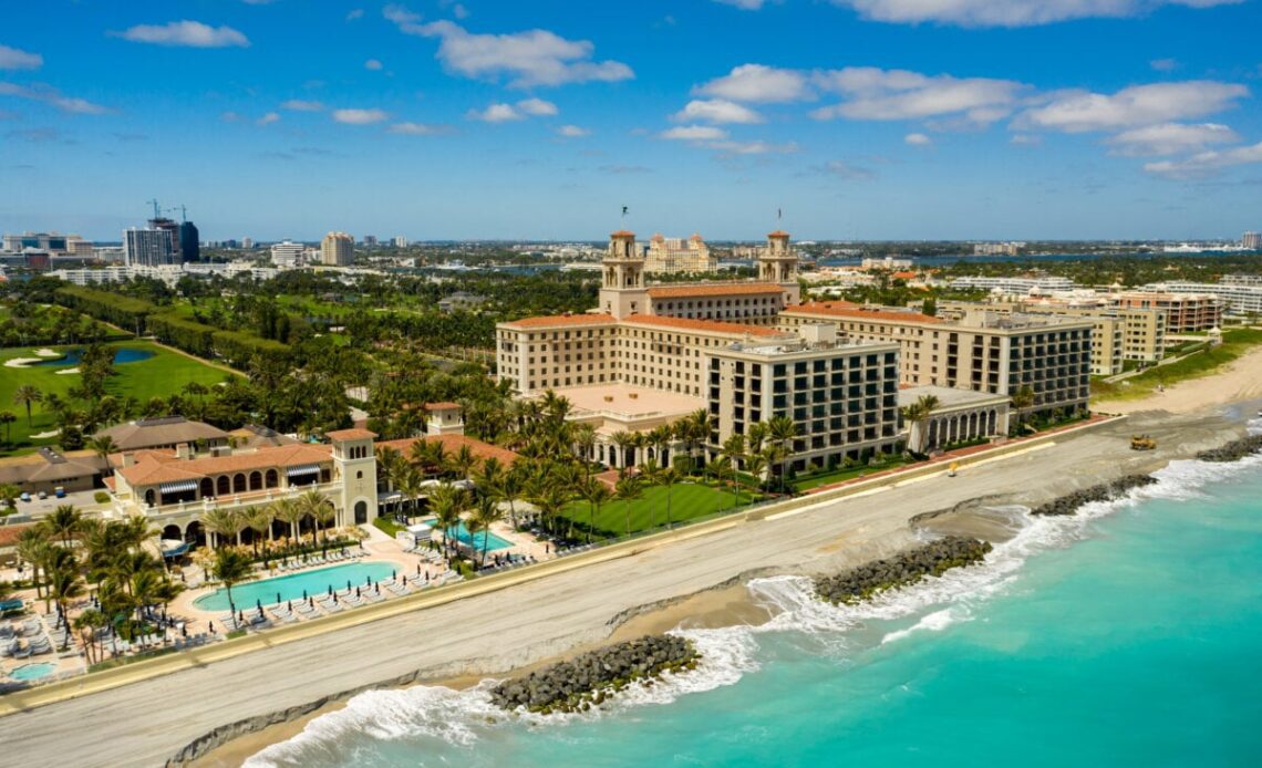 Aerial view of Breakers Palm Beach in Florida