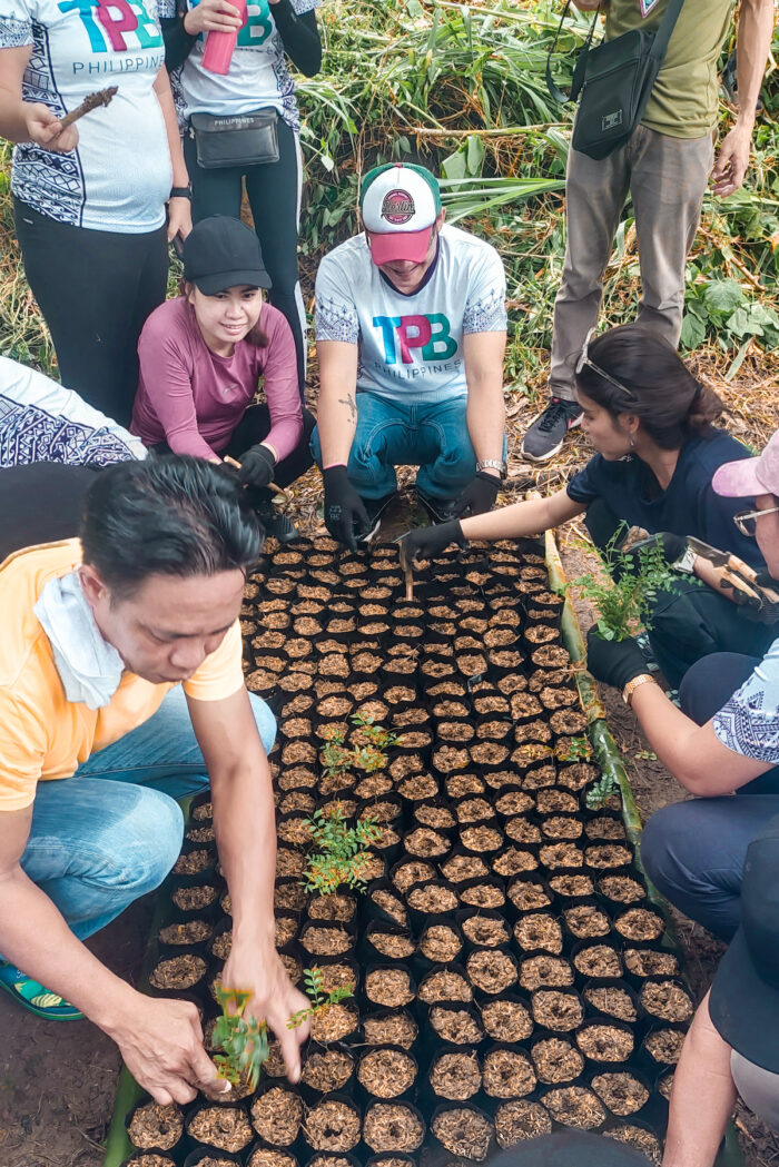 Guided by the facilitators and community partners, TPB participated in a community native nursery activity in Tanay, Rizal to study how seedlings are correctly prepared for planting.