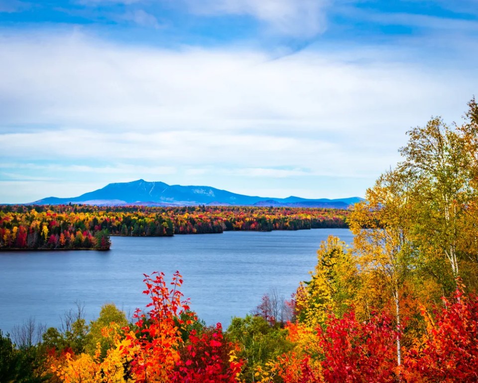 Mount Katahdin in Maine in autumn