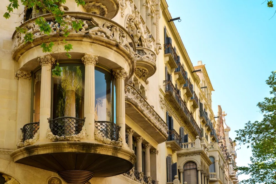 Casa Lleo Morera in Barcelona, Spain. Was built in 1902-1906 by Catalan architect Domenech i Montaner.