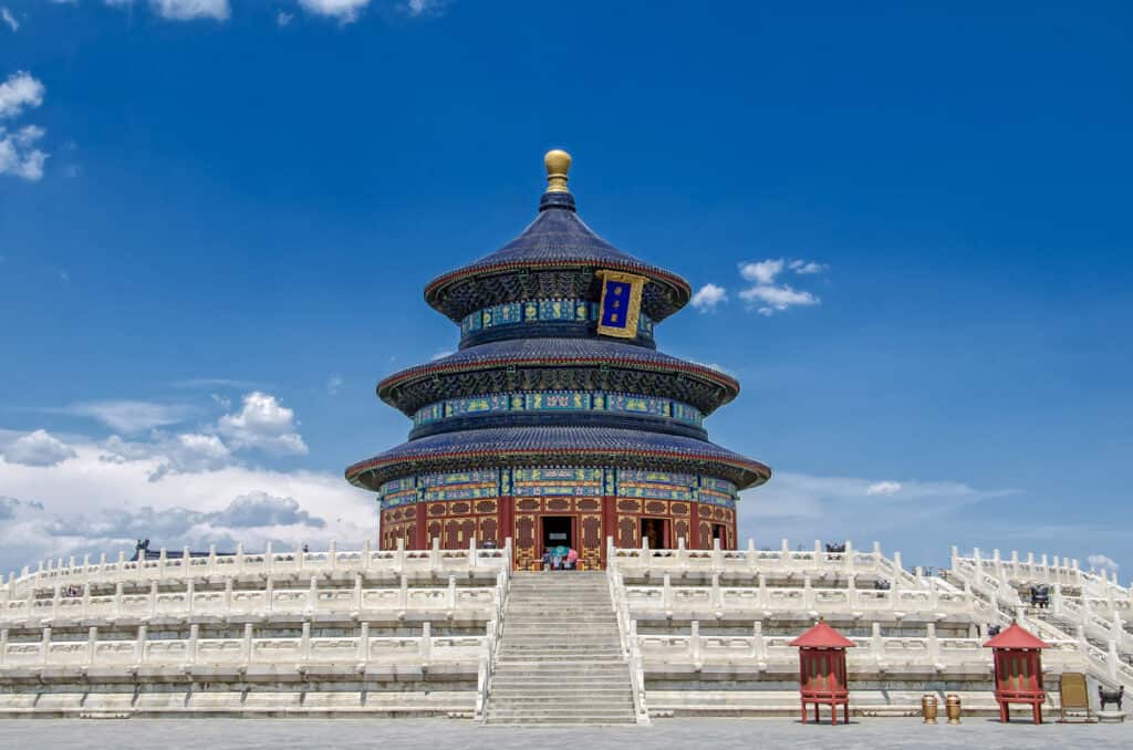 Temple of Heaven under blue sky