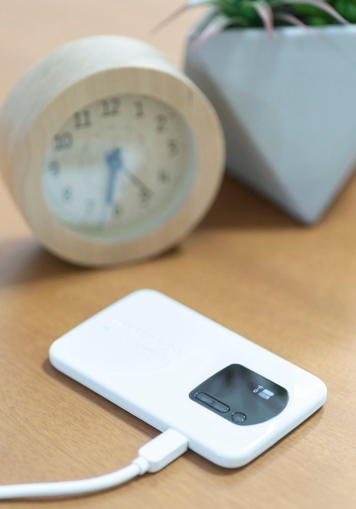 mobile wifi router placed on the table in the living room