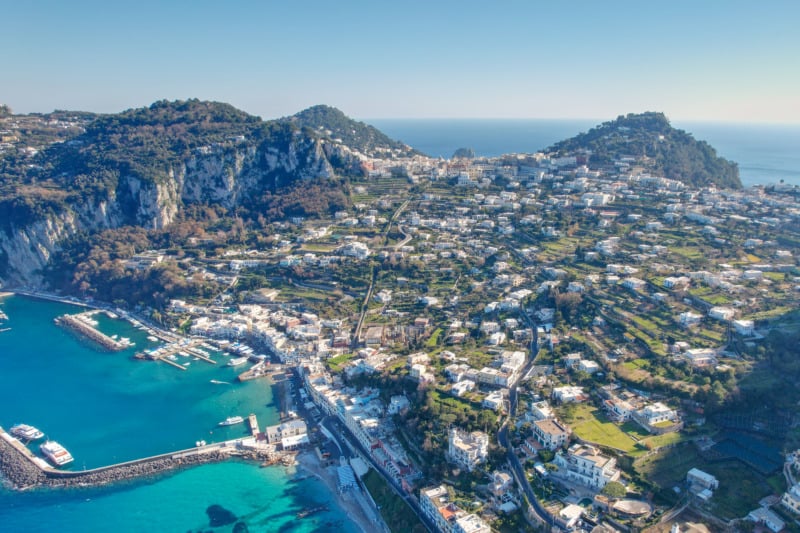 Aerial View of the Island of Capri from Anacapri