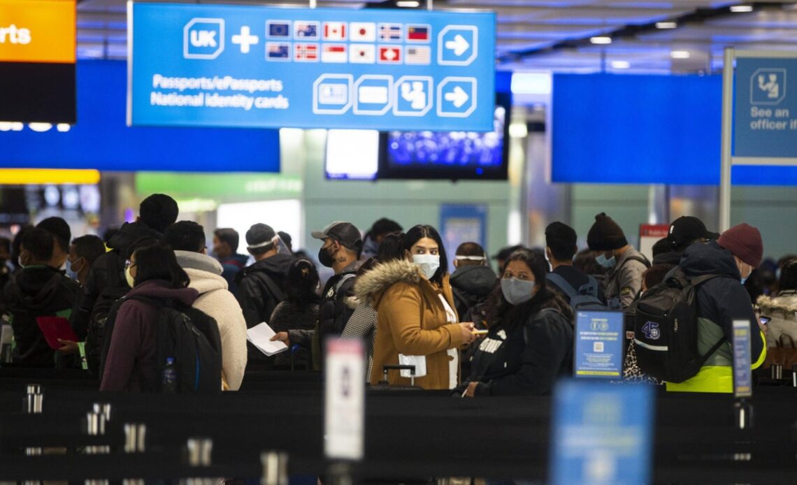 Airport chaos as hundreds of holidaymakers queue for hours after e-gates close