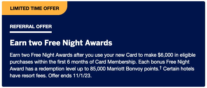 Amex US Bonvoy Brilliant Card: New Offer for Two Free Night Awards