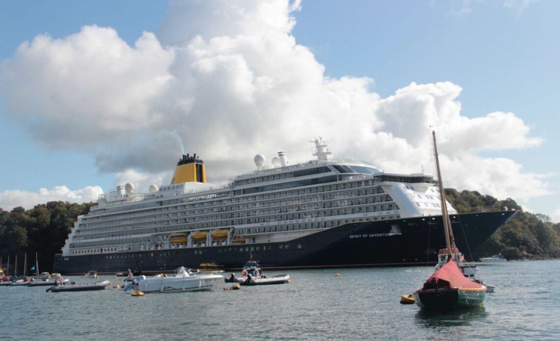 Fowey harbour cruise ship: A gigantic cruise ship arrived in Cornwall angering locals