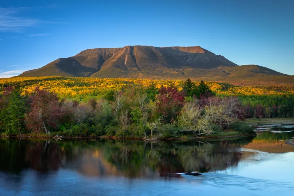 Mount Katahdin in Maine in autumn