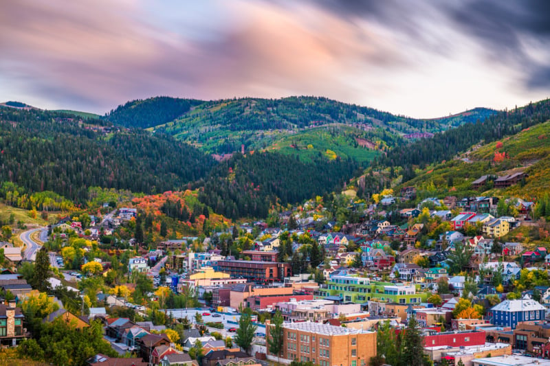 Downtown Park City aerial view