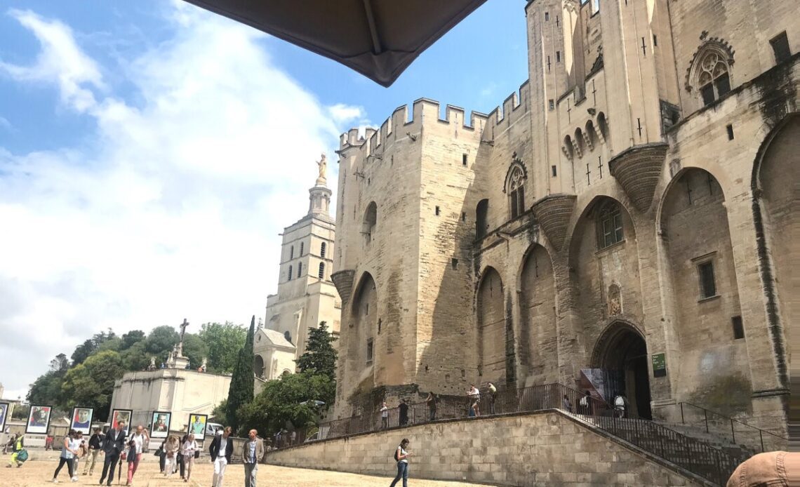 Exterior of the Palais des Papes in Avignon, France
