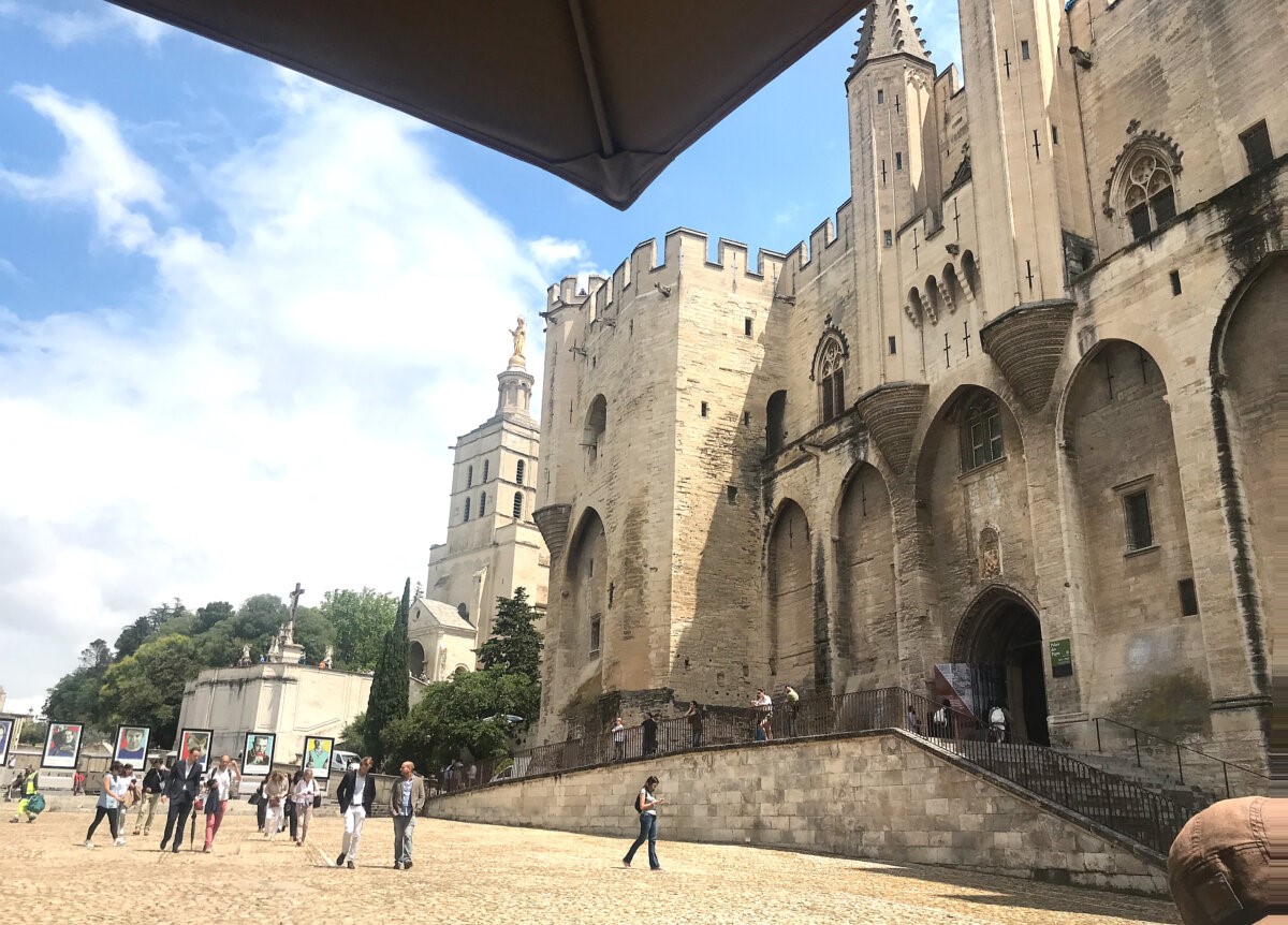 Exterior of the Palais des Papes in Avignon, France