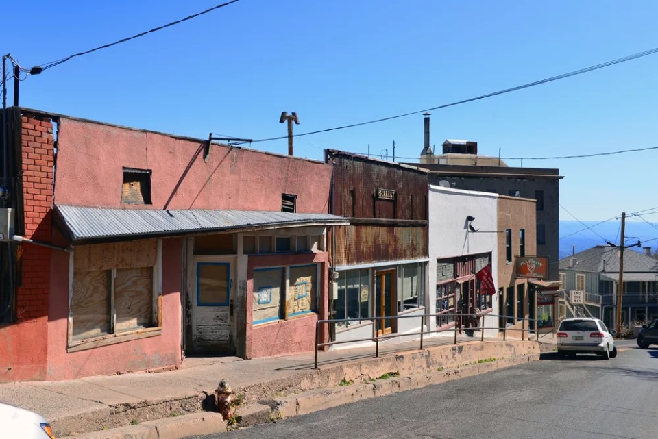 Main Street in Jerome which was once a prosperous mining town and is now a national historic landmark.