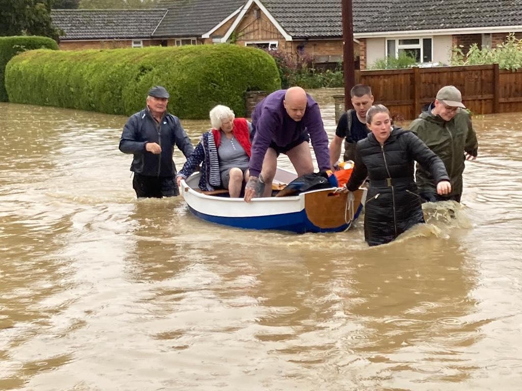 <p>Residents were rescued from their home in the village of Debenham, Suffolk</p>