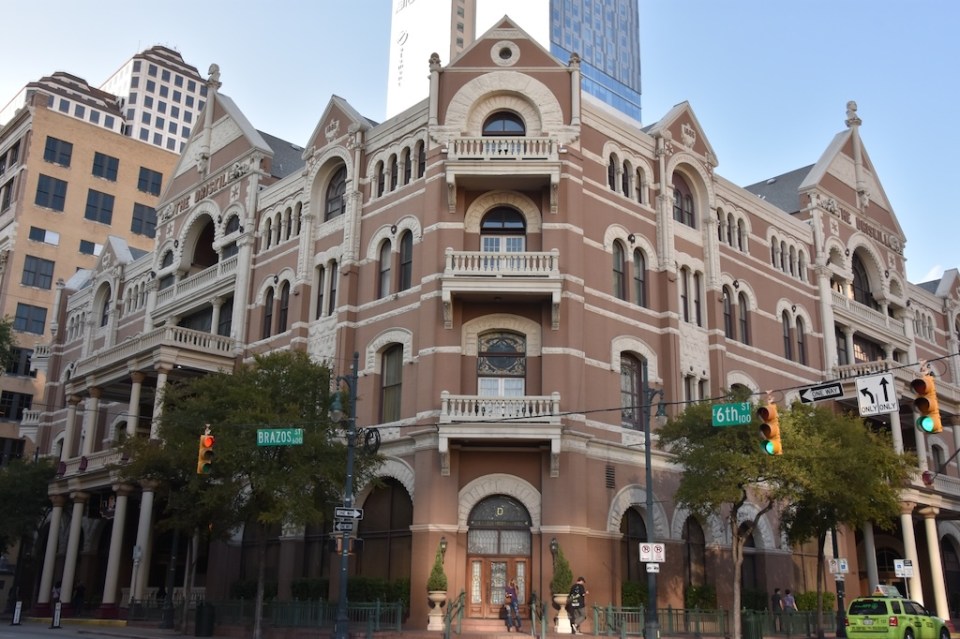 Driskill Hotel in Austin, Texas, as seen on Oct 13, 2018. It is a Romanesque-style building completed in 1886 and is the oldest operating hotel in Austin.