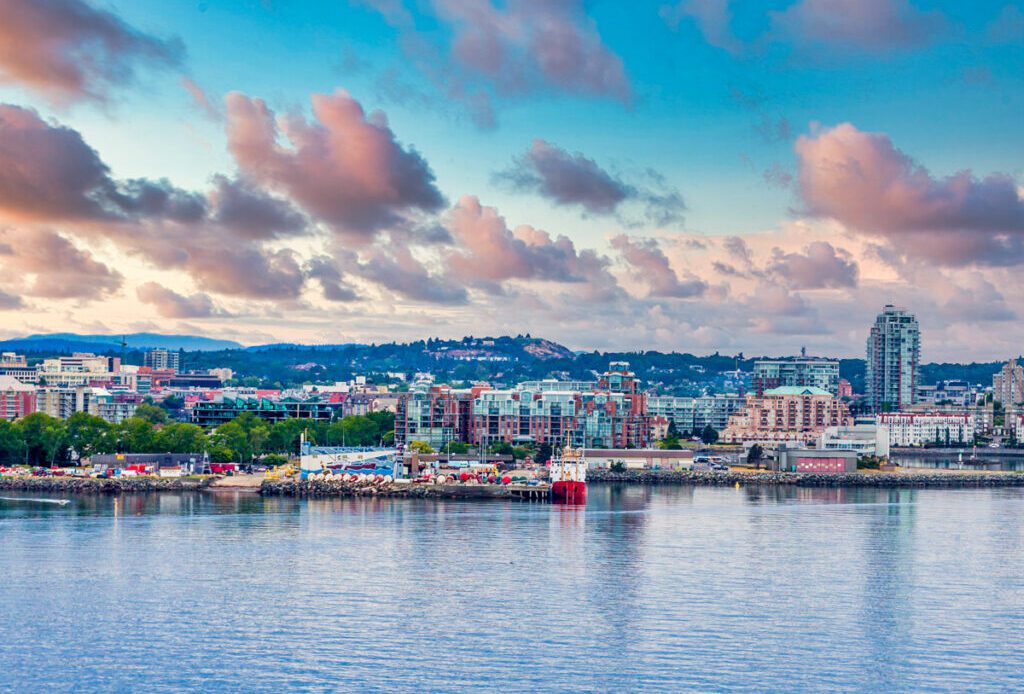 cityscape of victoria on the water's edge