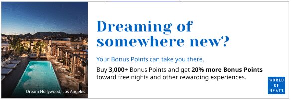 Buy World of Hyatt Points with a 20% Bonus