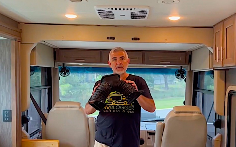 Mike holding his RV AC Connect before installing it in his Thor Challenger