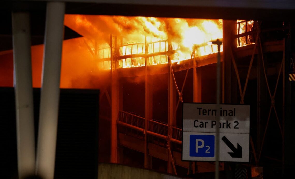 Luton Airport fire: Flights suspended for most of day as 40,000 passengers affected and car park destroyed - live updates