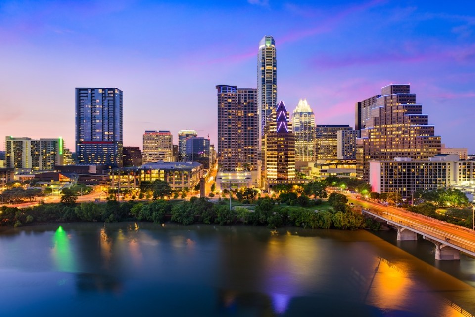 Austin, Texas, USA downtown skyline.