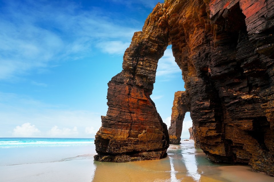 Playa las catedrales Catedrais beach in Ribadeo Galicia of Lugo Spain