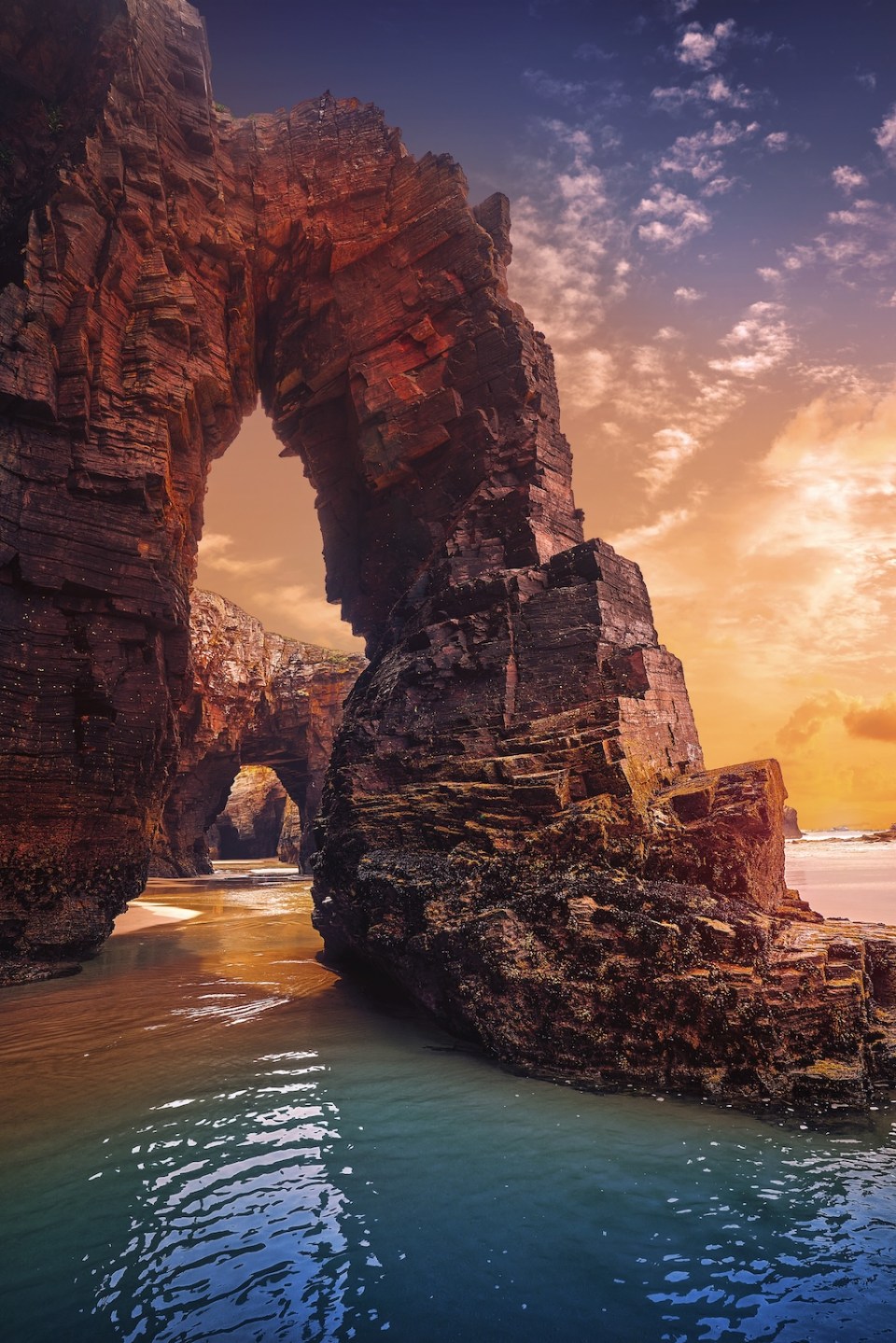 Playa las catedrales Catedrais beach in Ribadeo Galicia of Lugo Spain