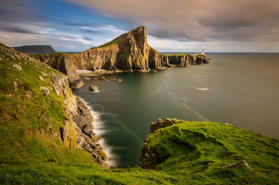 Cliffs of Neist Point Cape and lighthouse, Isle of Skye, Scotland