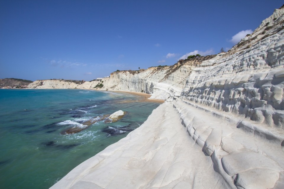 The rocky white cliffs "Stair of the Turks", Sicily, Italy