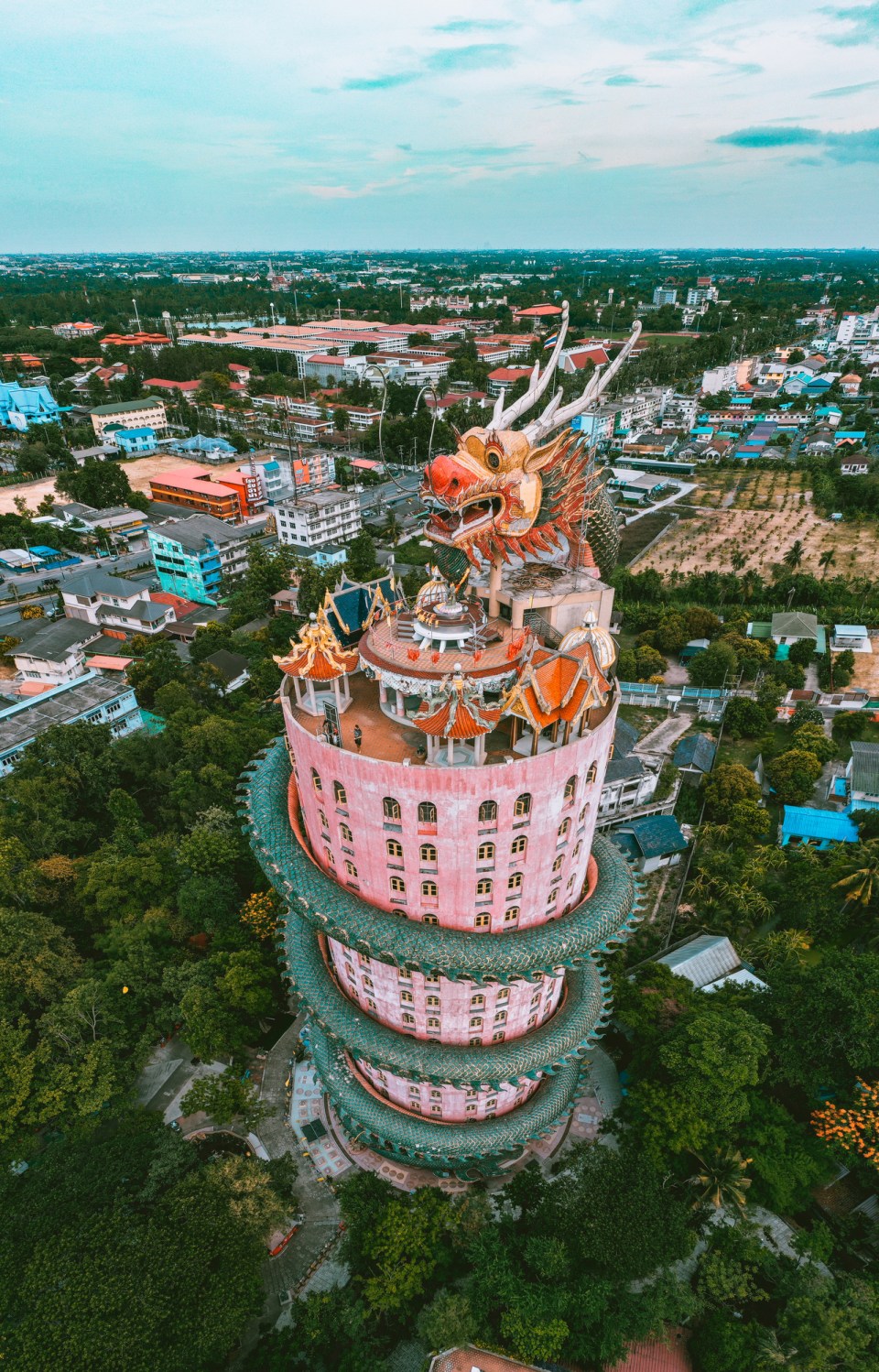 Dragon temple Wat Samphran in Nakhon Pathom, Thailand, south east asia