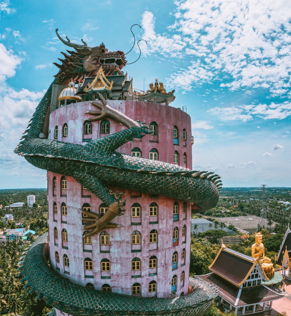 Dragon temple Wat Samphran in Nakhon Pathom, Thailand.