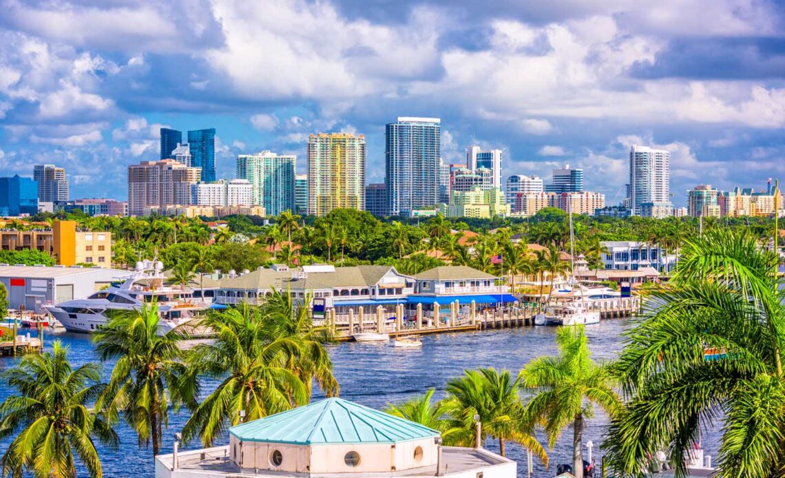 Fort Lauderdale in South Florida overlooking the Atlantic Ocean