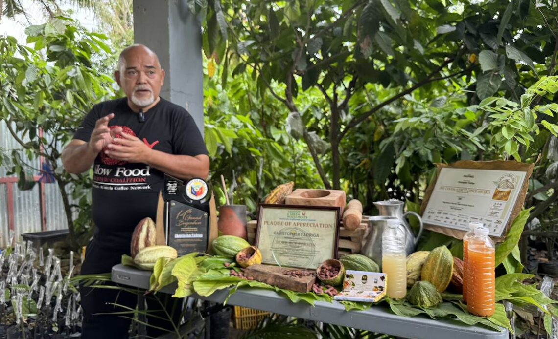 Chris Fadriga sharing his knowledge about heirloom cacao