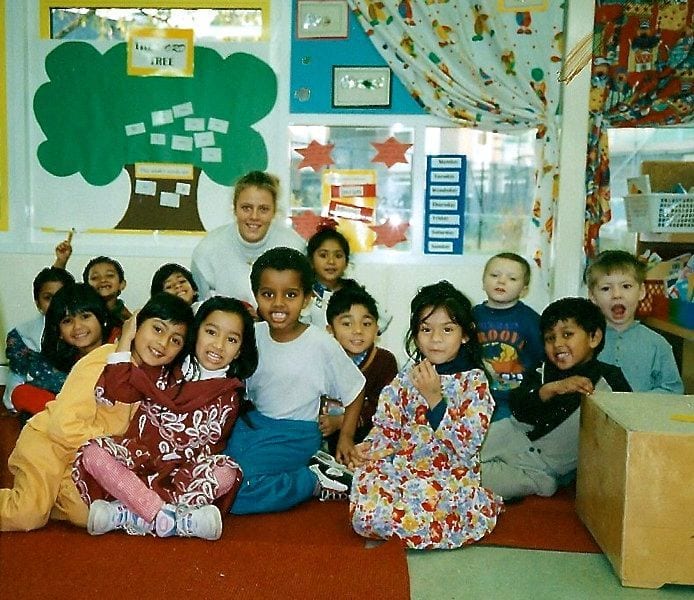 teacher and students in a classroom