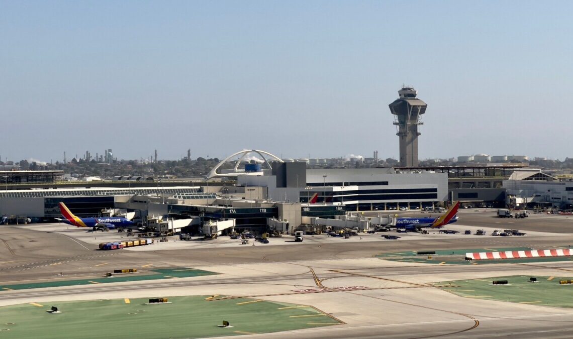 Los Angeles International Airport exterior and planes