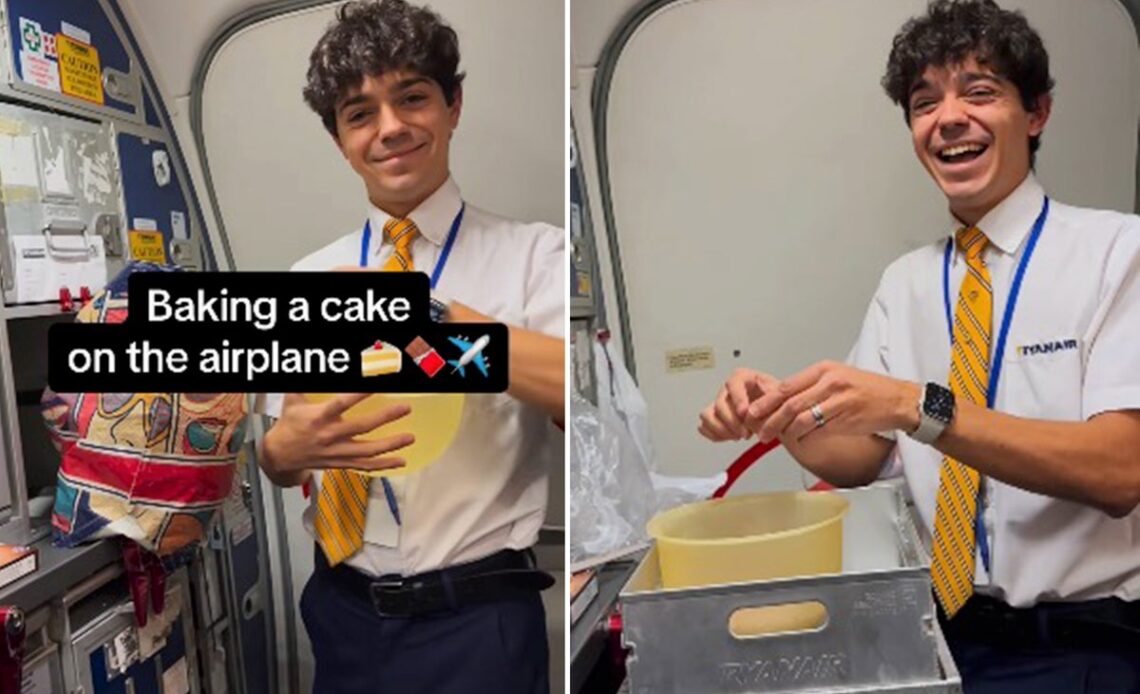 Ryanair flight attendant manages to bake a cake at 35,000ft