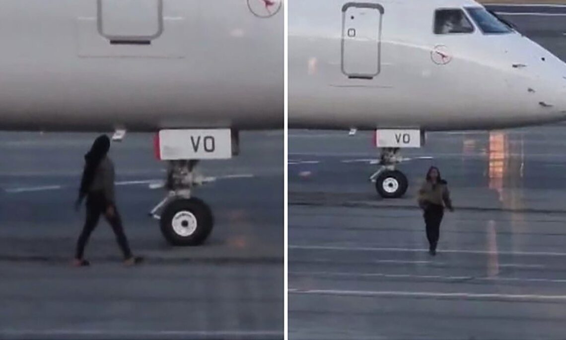 Woman arrested after running onto airport tarmac to flag down missed plane