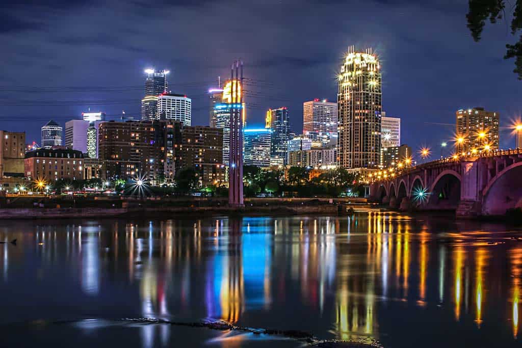 Downtown Minneapolis At Night