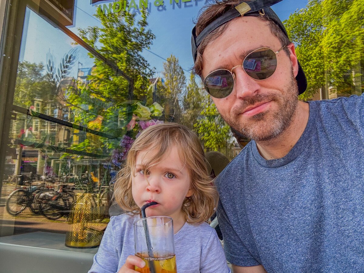 Kyle Kroeger Selfie of Having Dinner with Daughter