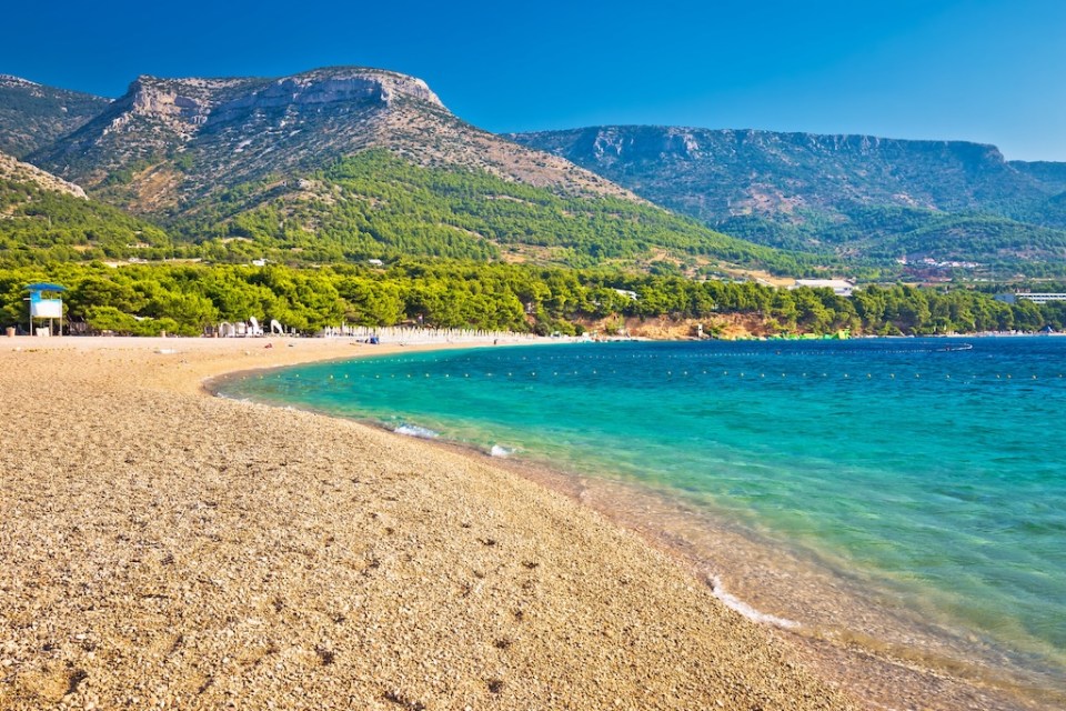 Zlatni Rat turquoise beach in Bol on Brac island, Dalmatia, Croatia