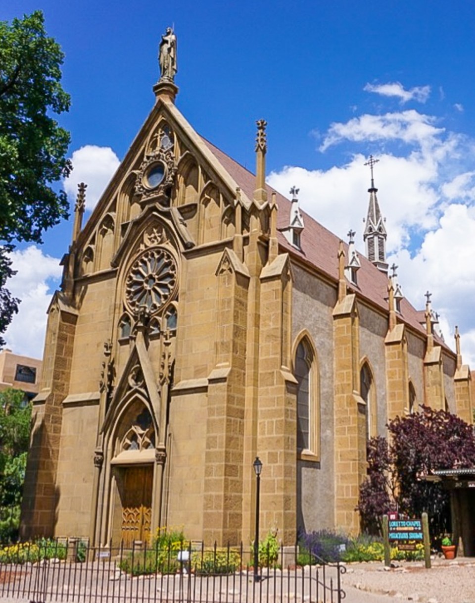 the Loretto Chapel in Santa Fe, New Mexico.  Home of the mysterious floating staircase.