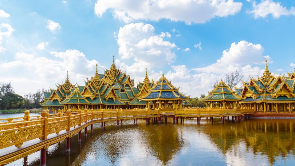 Pavilion of the Enlightened at Ancient Siam in Bangkok, ThailandBANGKOK, THAILAND - December 30 2015: Pavilion of the Enlightened, Ancient Siam is a park constructed under the patronage of Lek Viriyaphant and spreading over 0.81 km2 in the shape of Bangkok