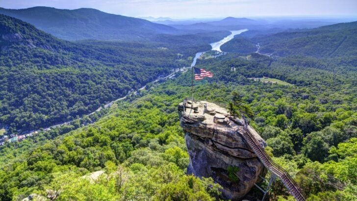 Chimney Rock at Chimney Rock State Park in North Carolina, USA