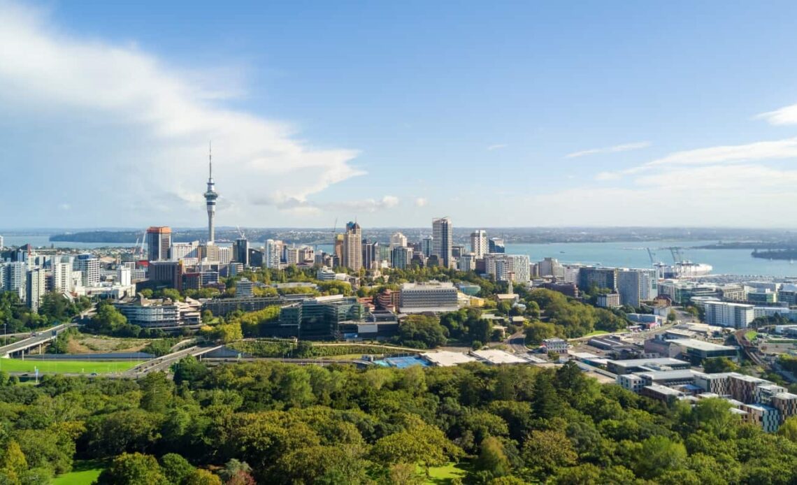 The city skyline of Auckland, New Zealand