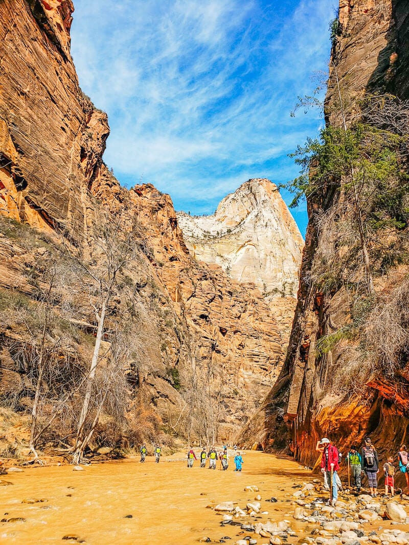 person walking the narrows