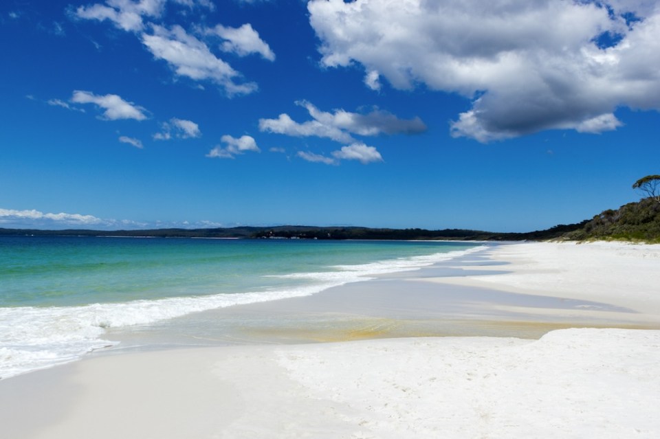 The white sands of Hyams Beach in Jervis Bay, NSW, Australia