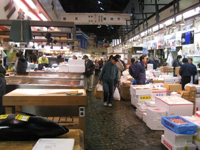 Tsukiji Fish Market in Tokyo Japan